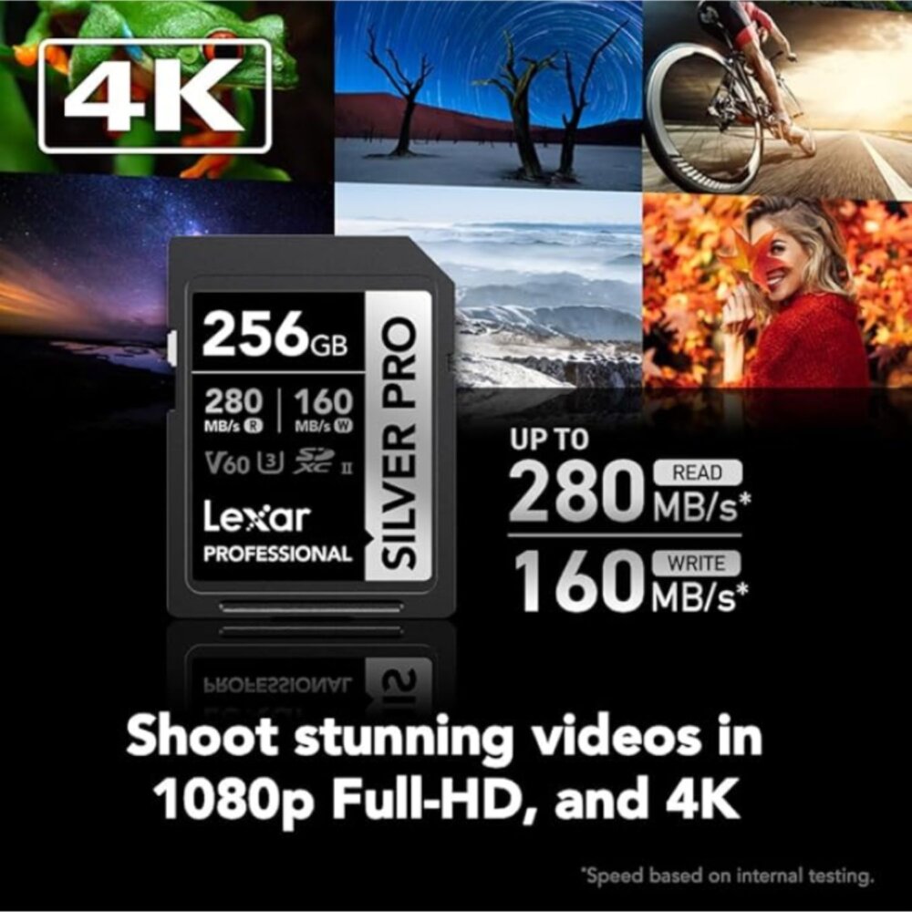 Lexar 256GB SDXC UHS-II v60 Silver Pro Memory Card Lexar 256GB SDXC UHS-II v60 Silver Pro Memory Card